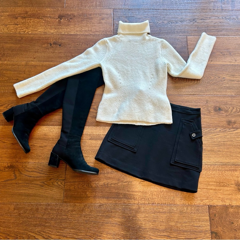 Mango Off-White Turtleneck Sweater